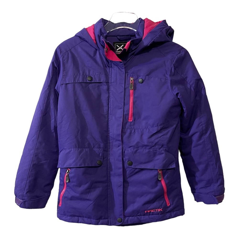 Arctix Girls Vintage Insulated Ski Coat Sz Medium Purple And Pink Full Zipper